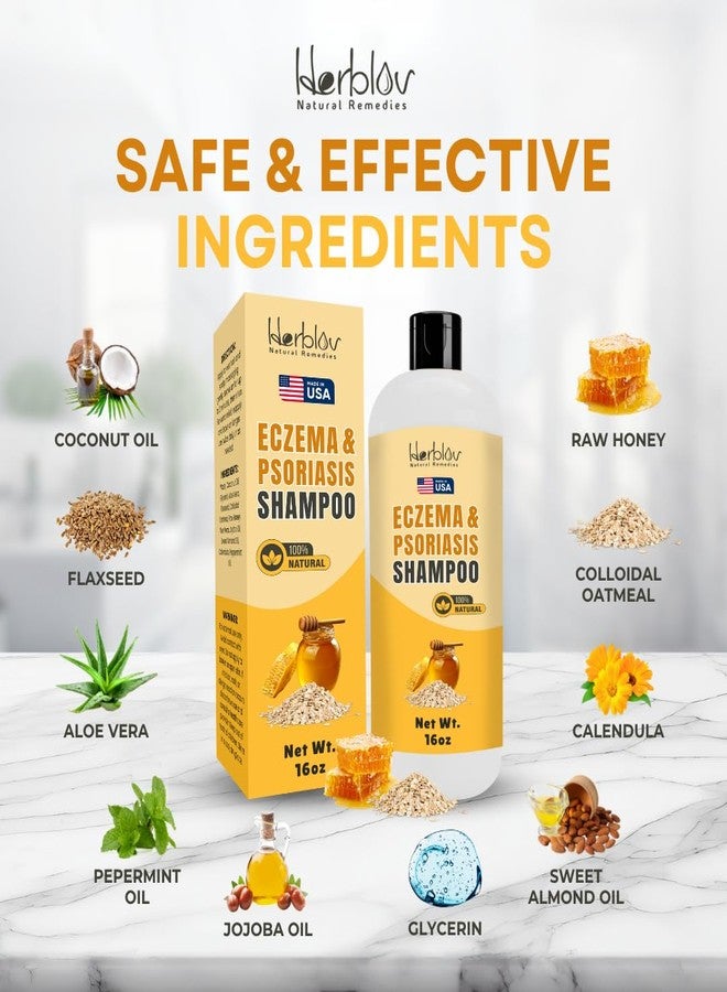 Herblov Eczema Shampoo – All-Natural Dermatitis & Psoriasis Treatment for Dry, Itchy, Flaky Skin – Daily Dandruff & Scalp Treatment – Itchy Scalp Relief for Men, Women & Kids – Eczema Soap Shampoo Made in USA - Image 5